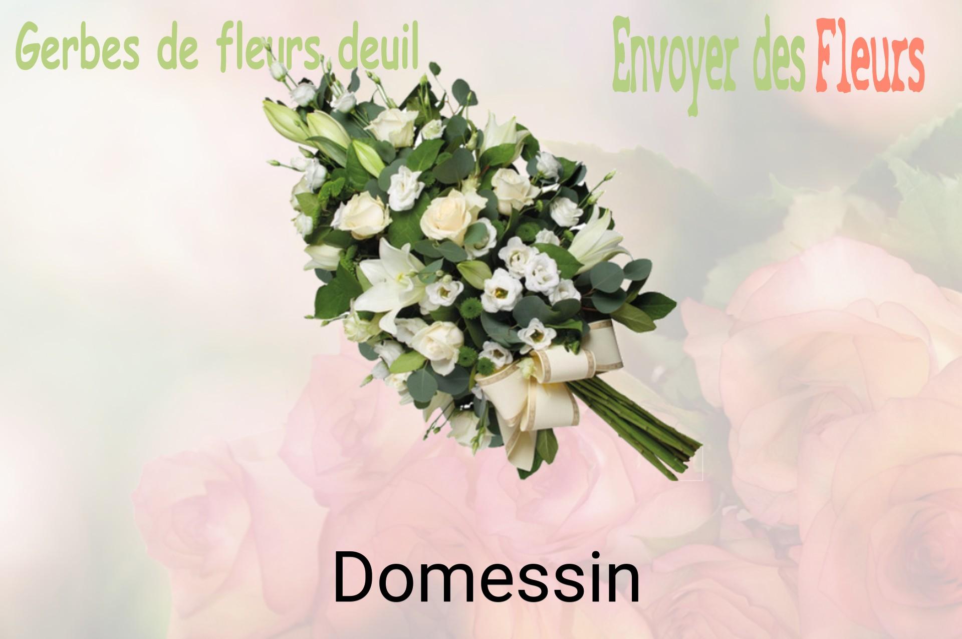 Gerbe de fleurs de deuil livrée à Domessin